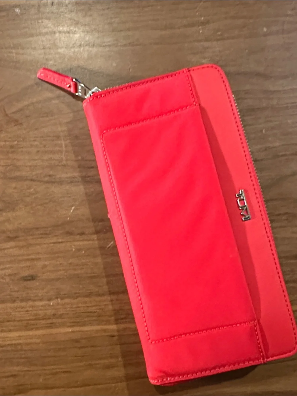 New with tags Tumi Red Zip-Around Clutch Wallet with Front Slip Pocket - Picture 5 of 5